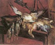 Lovis Corinth Hase und Rebhuhner oil painting